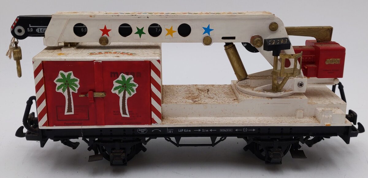 LGB 4042 G Scale Circus White Crane Car - Custom