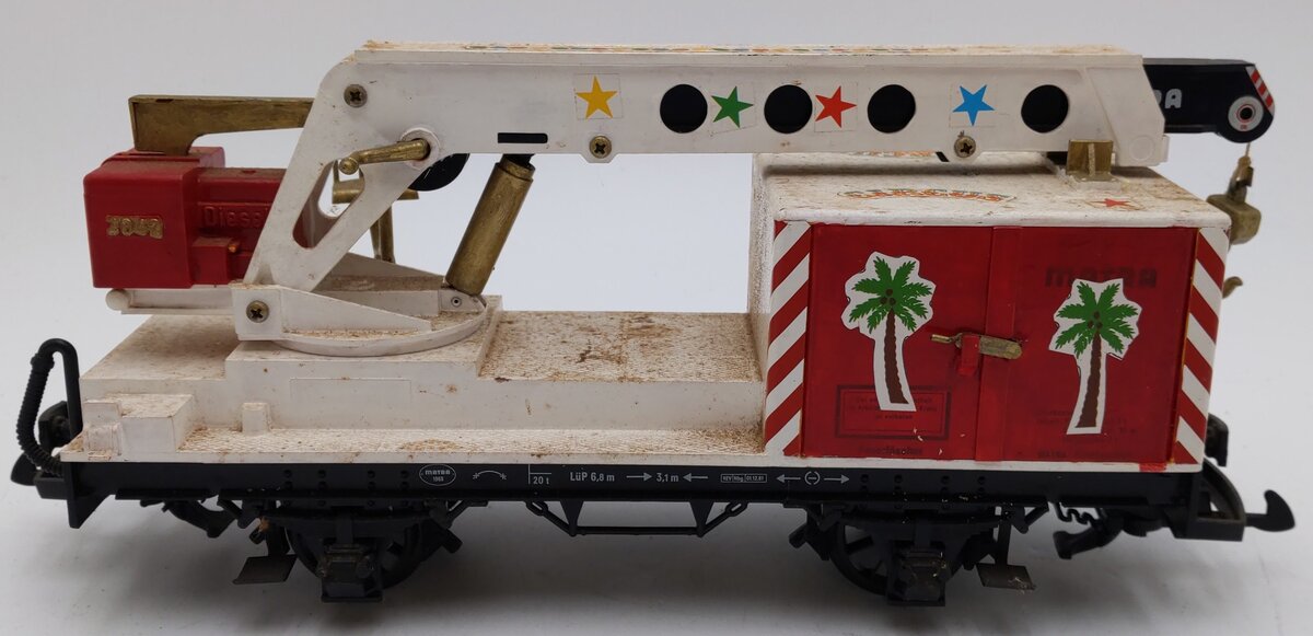 LGB 4042 G Scale Circus White Crane Car - Custom