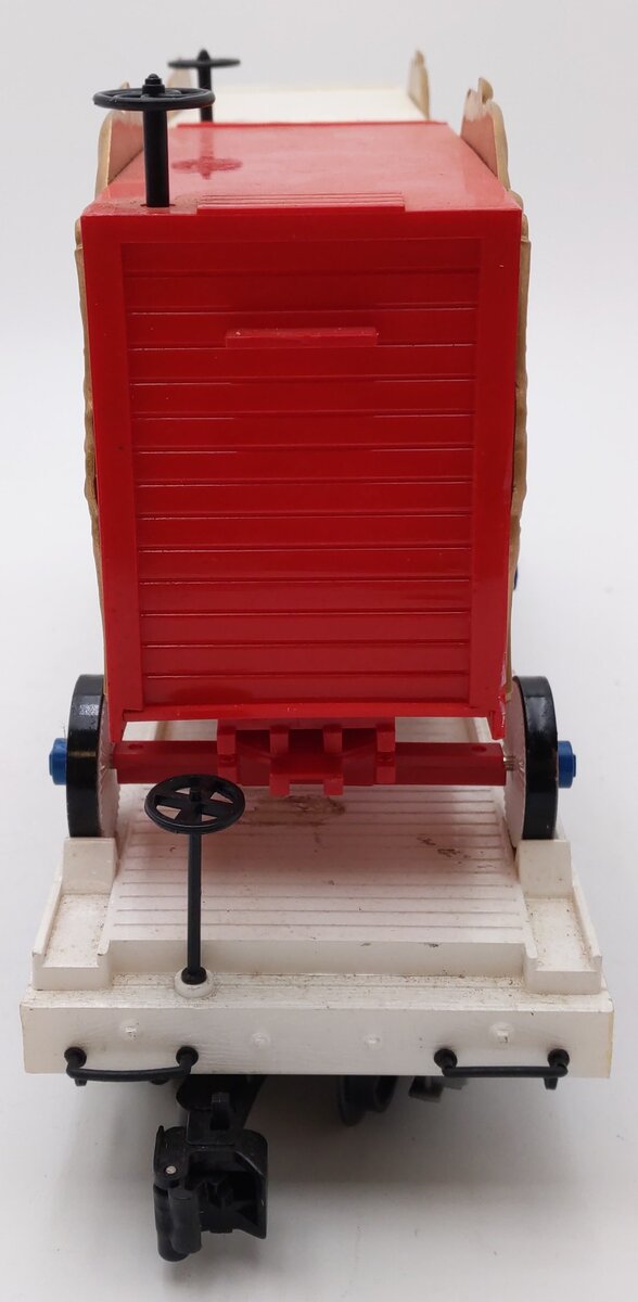 Bachmann 98372 G Emmett Kelley, JR. Circus Flatcar w/2 Animal Cages White & Red VG
