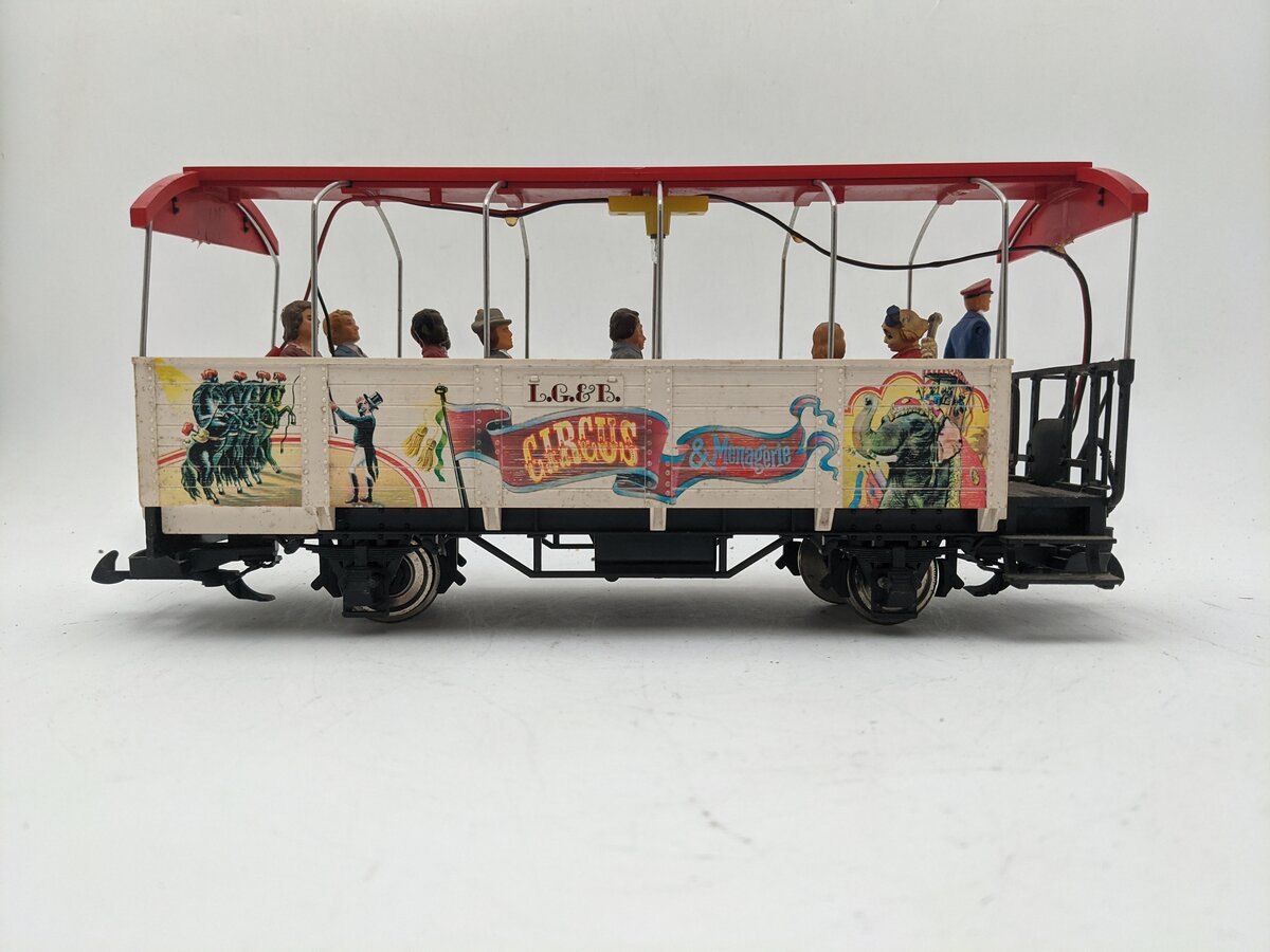 LGB 3125 G Gauge Open Air Circus Passenger Car (Metal Wheels) EX
