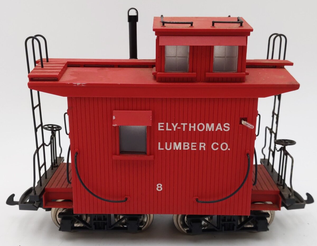 G-Scale Ely-Thomas Lumber Co. Red Caboose #8 - Custom