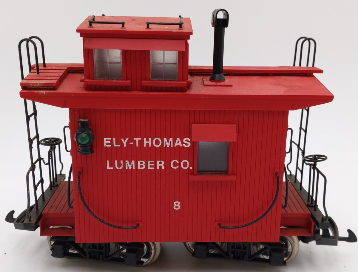 G-Scale Ely-Thomas Lumber Co. Red Caboose #8 - Custom