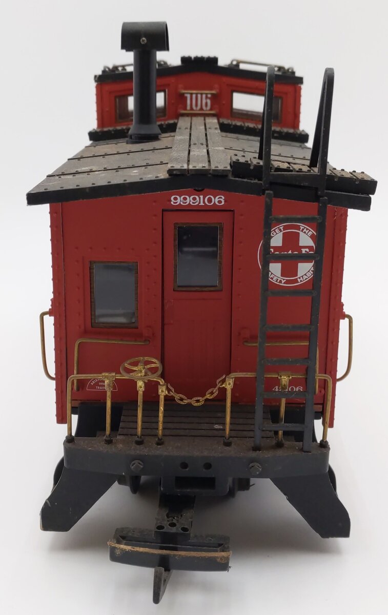 Aristo-Craft 42106 Santa Fe Long Steel Caboose #999106 w/Metal Wheels VG