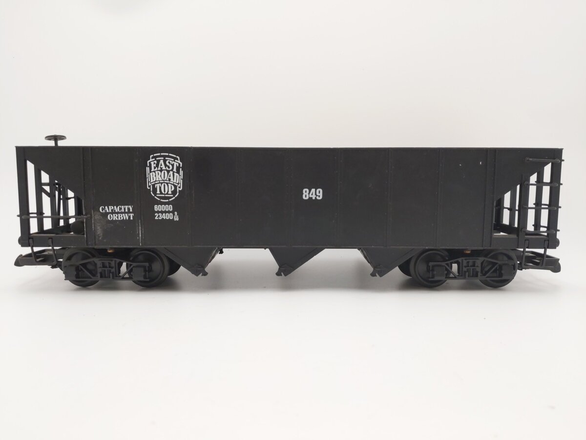 Bachmann 98203 G Scale East Broad Top 3 Bay Hopper #849 EX