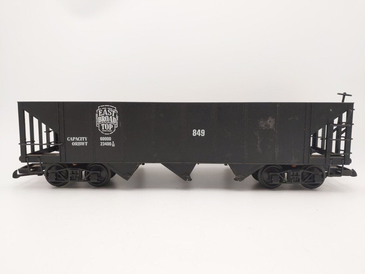 Bachmann 98203 G Scale East Broad Top 3 Bay Hopper #849 EX
