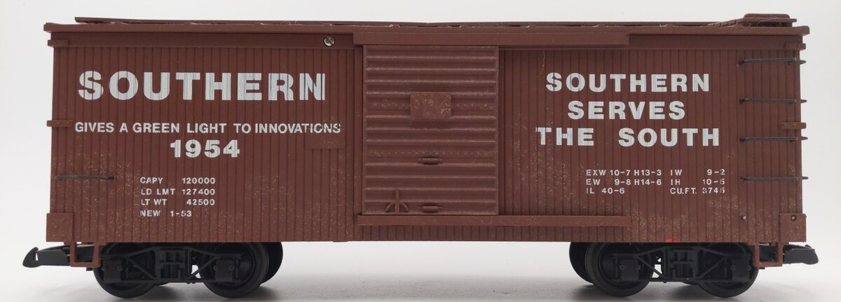 USA Trains 1954 G Southern Boxcar- Plastic Wheels EX