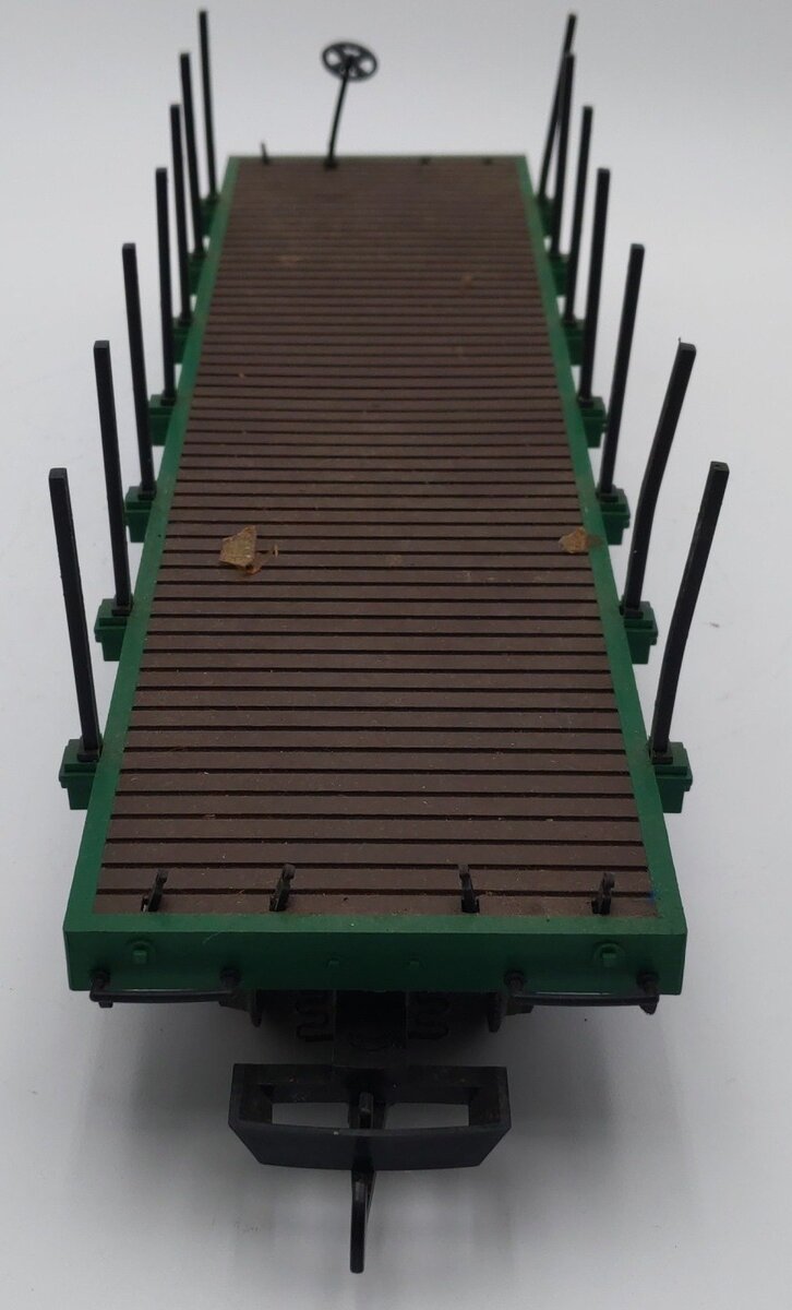 Bachmann 93641 G Scale Coal Creek Lumber Flat Car w/Stakes EX