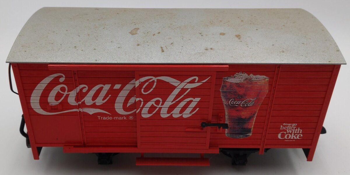 LGB 45352 G Scale Coca-Cola Boxcar with Sound EX