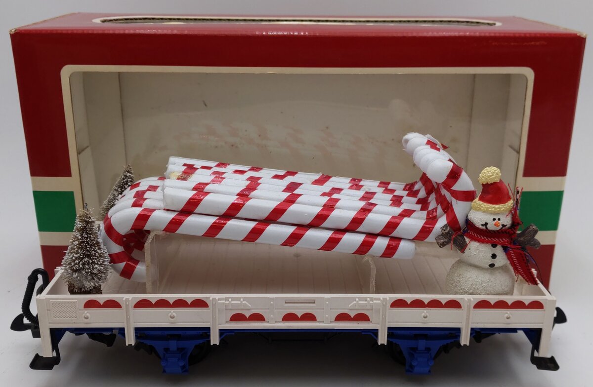 LGB 4038 G Scale Flatcar w/Custom Candy Cane Load EX/Box