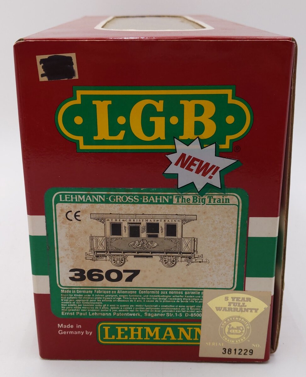 LGB 3607 G Scale The Christmas Train Passenger Car VG/Box
