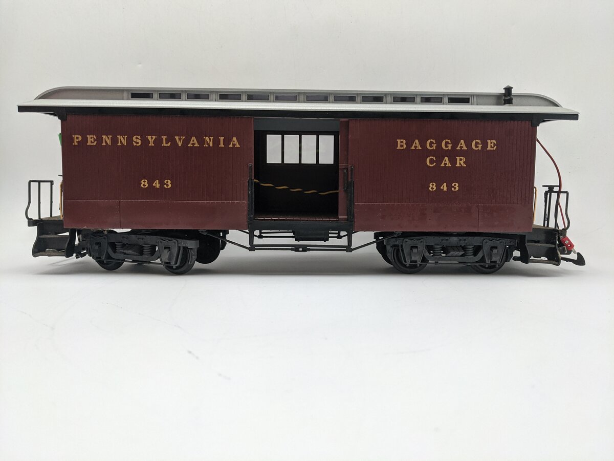 LGB 32843 G Gauge Pennsylvania Baggage Car - Plastic Wheels EX/Box