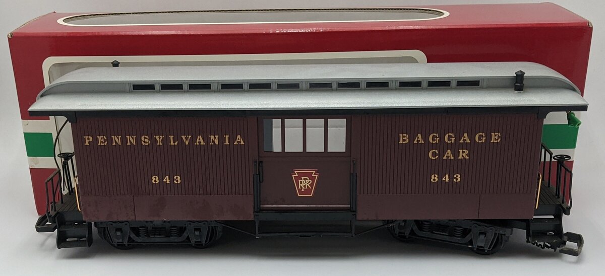 LGB 32843 G Gauge Pennsylvania Baggage Car - Plastic Wheels EX/Box