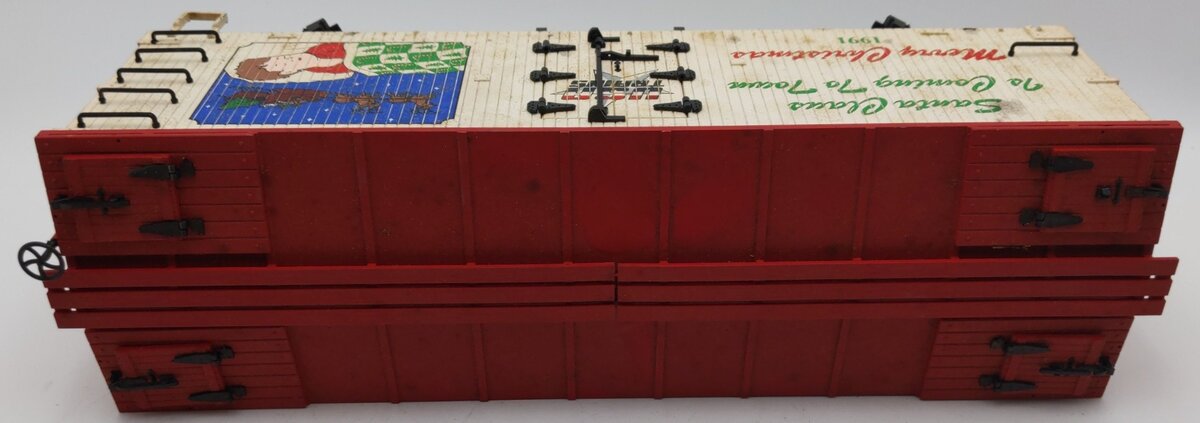 USA Trains R1300 G Scale Christmas 1991 Santa Is Coming To Town Reefer Car VG