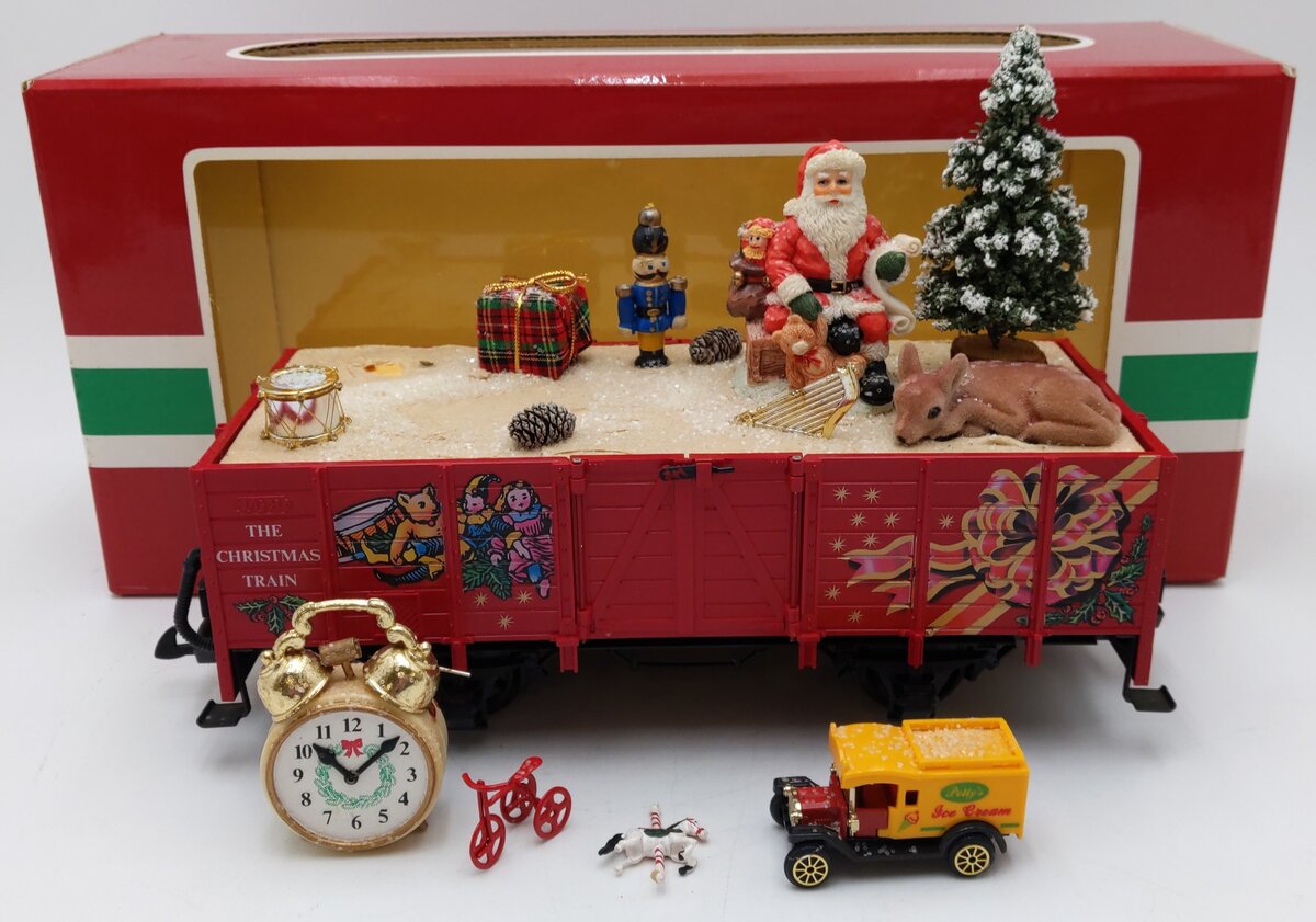 LGB 4021CT G Scale The Christmas Train Red Gondola w/Custom Christmas Load EX