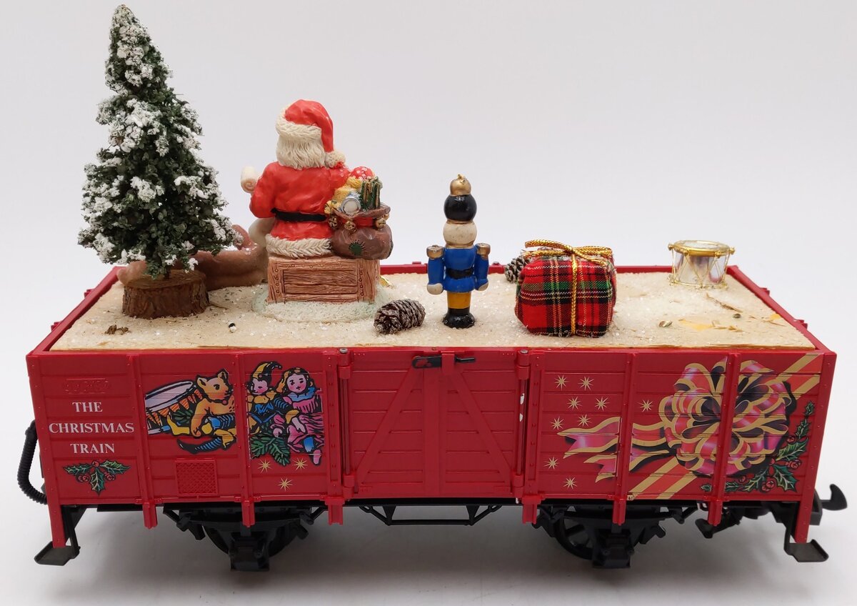 LGB 4021CT G Scale The Christmas Train Red Gondola w/Custom Christmas Load EX