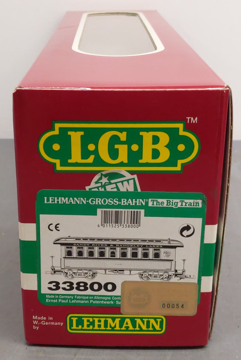 LGB 33800 G Scale Sandy River & Rangeley Lakes Coach Car #3080 VG/Box
