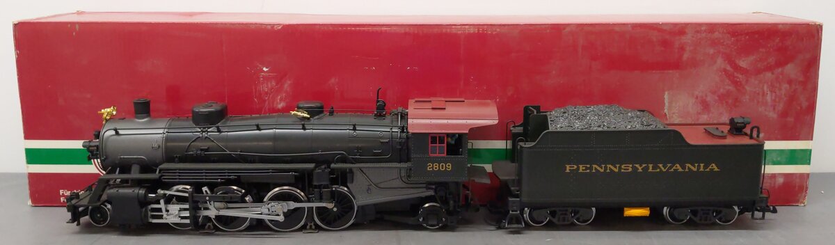 LGB 21872 G Scale PRR 2-8-2 Mikado Steam Locomotive & Tender #2809 with Sound EX/Box