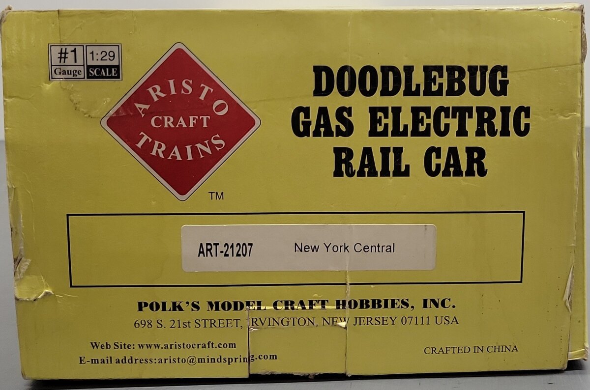 Aristo-Craft 21207 G New York Central Doodlebug Gas Electric Rail Car VG/Box