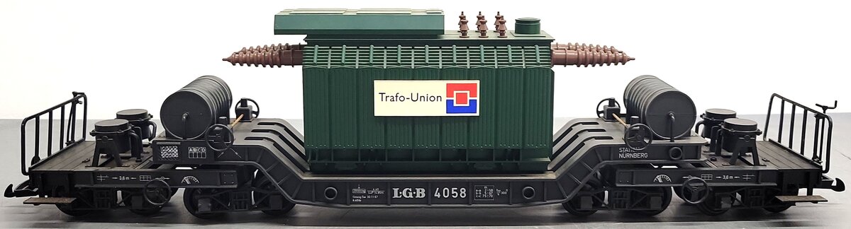 LGB 4058 G Scale Trafo-Union Depressed Center Transformer Flatcar EX/Box