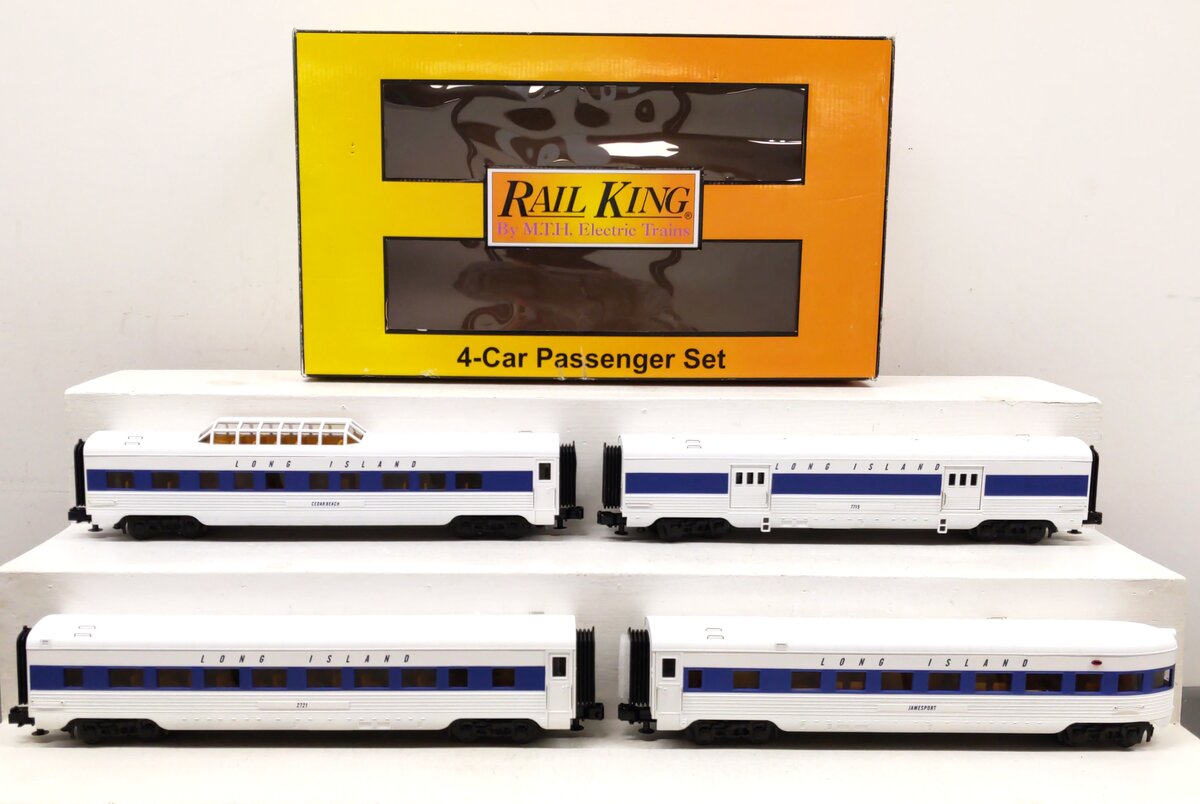 MTH 30-68035 O Scale Long Island 4-Car 60' Streamlined Passenger Set LN/Box