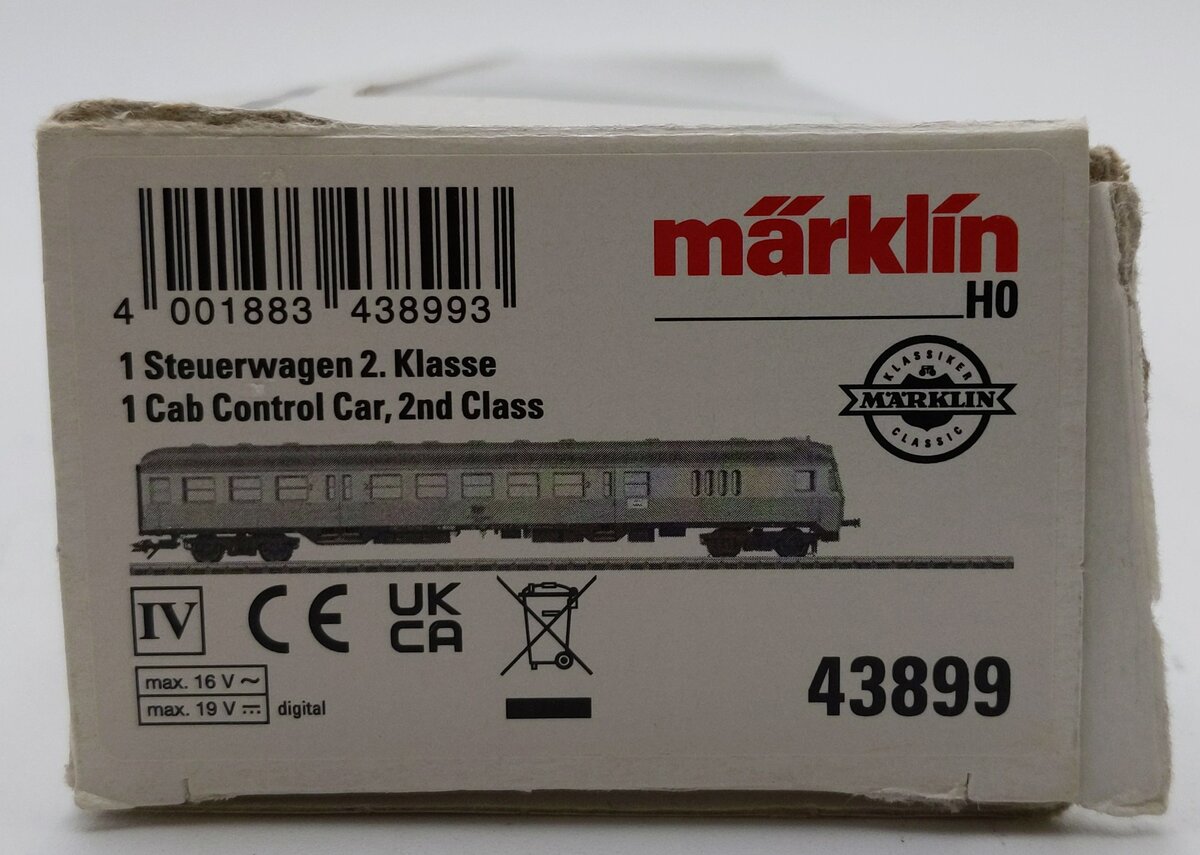 Marklin 43899 HO German Federal Railroad BDnrzf 740 2nd Cab Control Car 3-Rail LN/Box