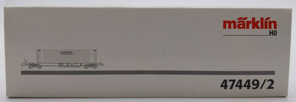 Marklin 47449/2 HO Scale SBB Deep Well Flatcar w/ Container LN/Box