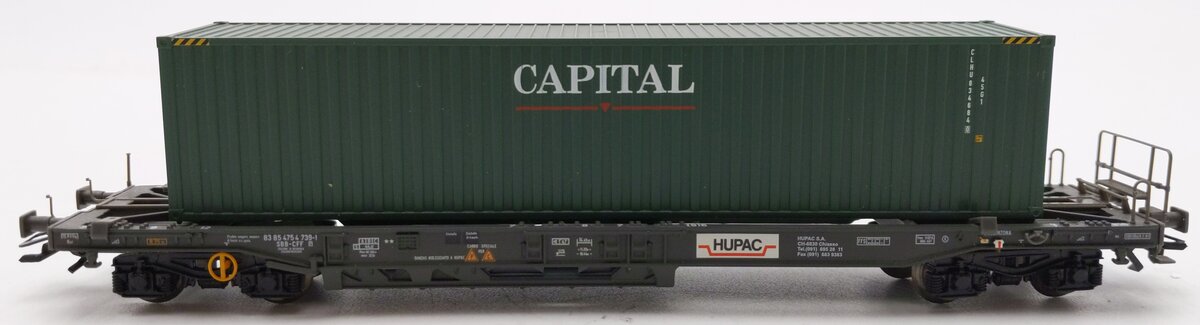 Marklin 47449/2 HO Scale SBB Deep Well Flatcar w/ Container LN/Box