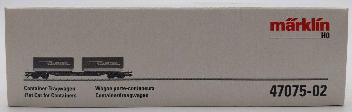 Marklin 47075-02 HO Scale Austrian Railways Deep Well Flatcar w/ Containers NIB