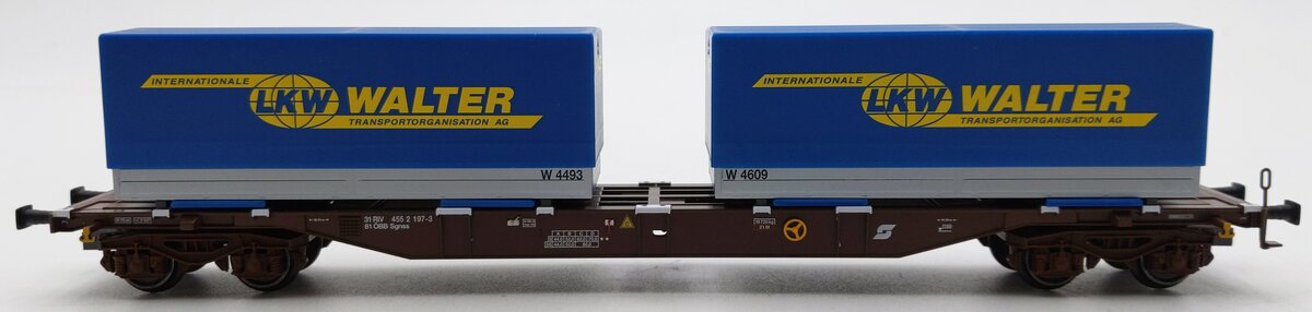 Marklin 47075-02 HO Scale Austrian Railways Deep Well Flatcar w/ Containers NIB