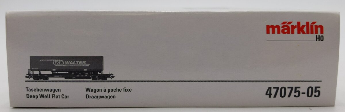 Marlin 47075-5 HO Scale Austrian Railways Deep Well Flatcar w/ Container NIB