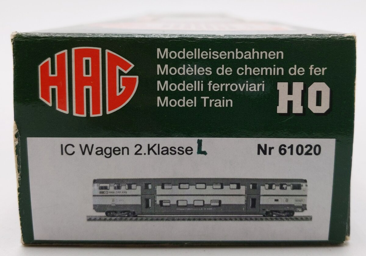 HAG 61020 HO Scale SBB Second Class Double Deck Passenger Coach Car NIB
