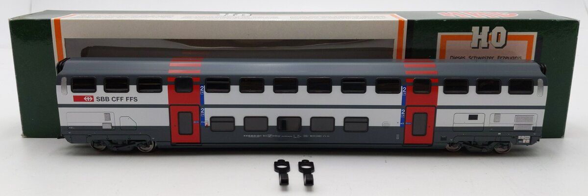 HAG 61020 HO Scale SBB Second Class Double Deck Passenger Coach Car NIB