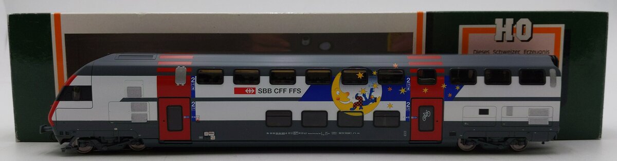 HAG 62010 HO Scale SBB Second Class Double Decker Control Car LN/Box