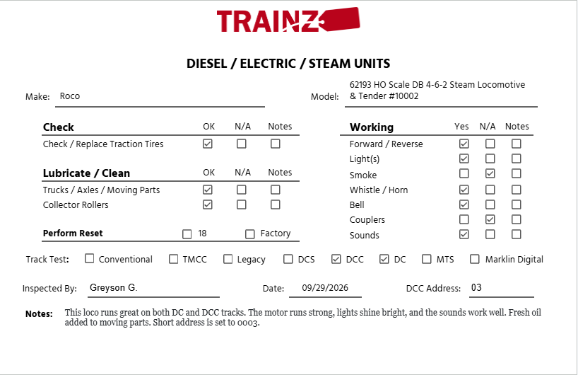 Roco 62193 HO Scale DB 4-6-2 Steam Locomotive & Tender #10002 EX/Box