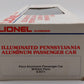 Lionel 6-9571 O Gauge Pennsylvania RR "William Penn" Aluminum Passenger Car EX/Box
