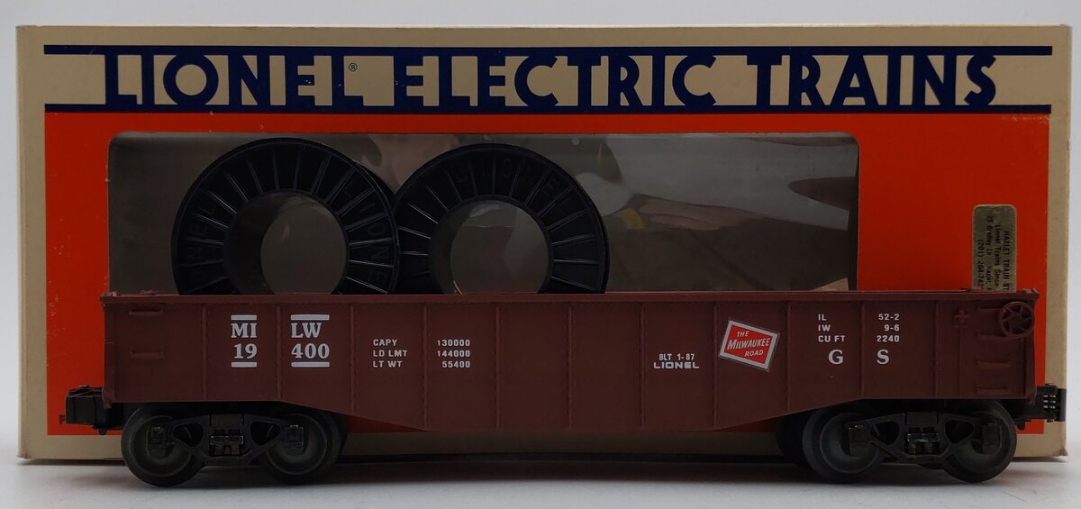 Lionel 6-19400 O Gauge Milwaukee Road Gondola with Cable Reels LN/Box