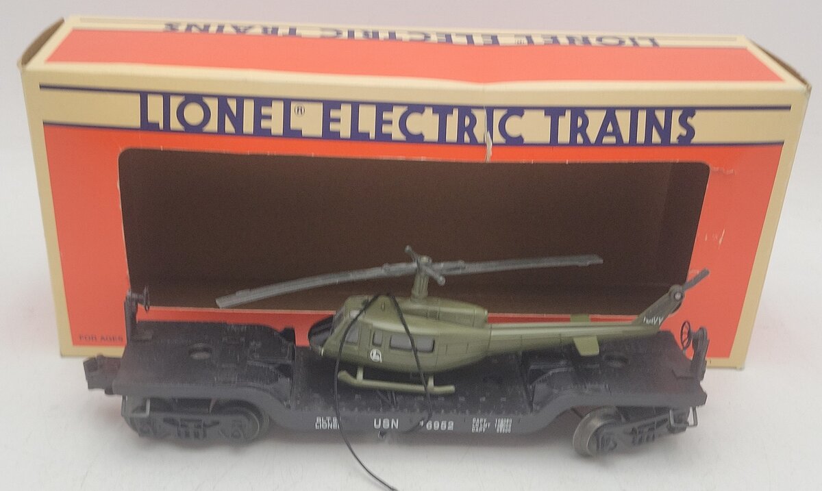 Lionel 6-16952 O Gauge US Navy Flatcar with Ertl Helicopter #16952 EX/Box