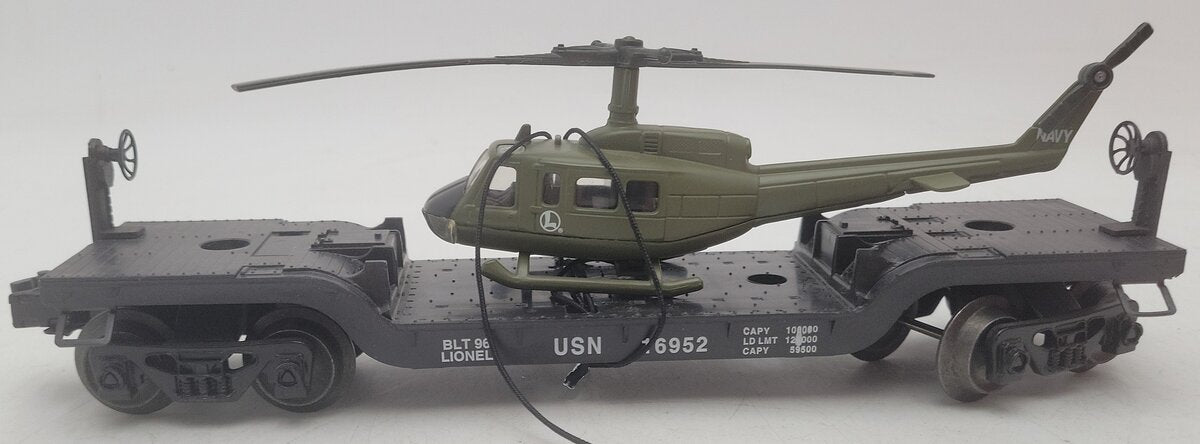 Lionel 6-16952 O Gauge US Navy Flatcar with Ertl Helicopter #16952 EX/Box