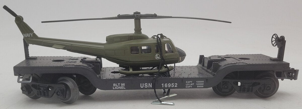 Lionel 6-16952 O Gauge US Navy Flatcar with Ertl Helicopter #16952 EX/Box
