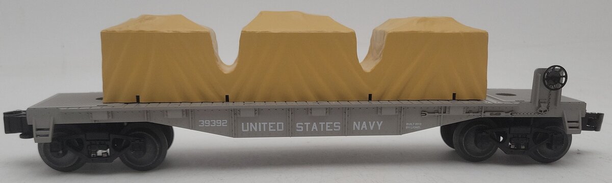 Lionel 6-39392 O Gauge U.S. Navy Flatcar with Tarped Load EX/Box