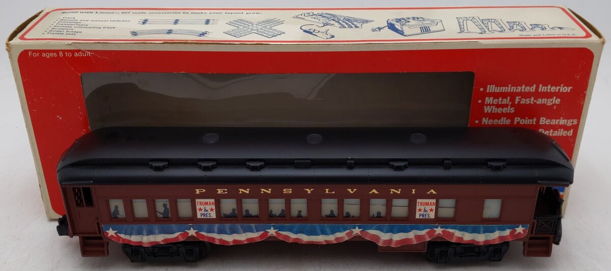 Lionel 6-9528 O Gauge Pennsylvania President Truman Campaign Car EX/Box