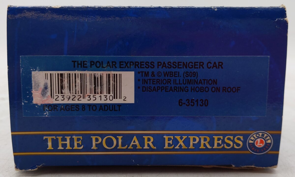 Lionel 6-35130 O Gauge The Polar Express Disappearing Hobo Passenger Coach VG/Box