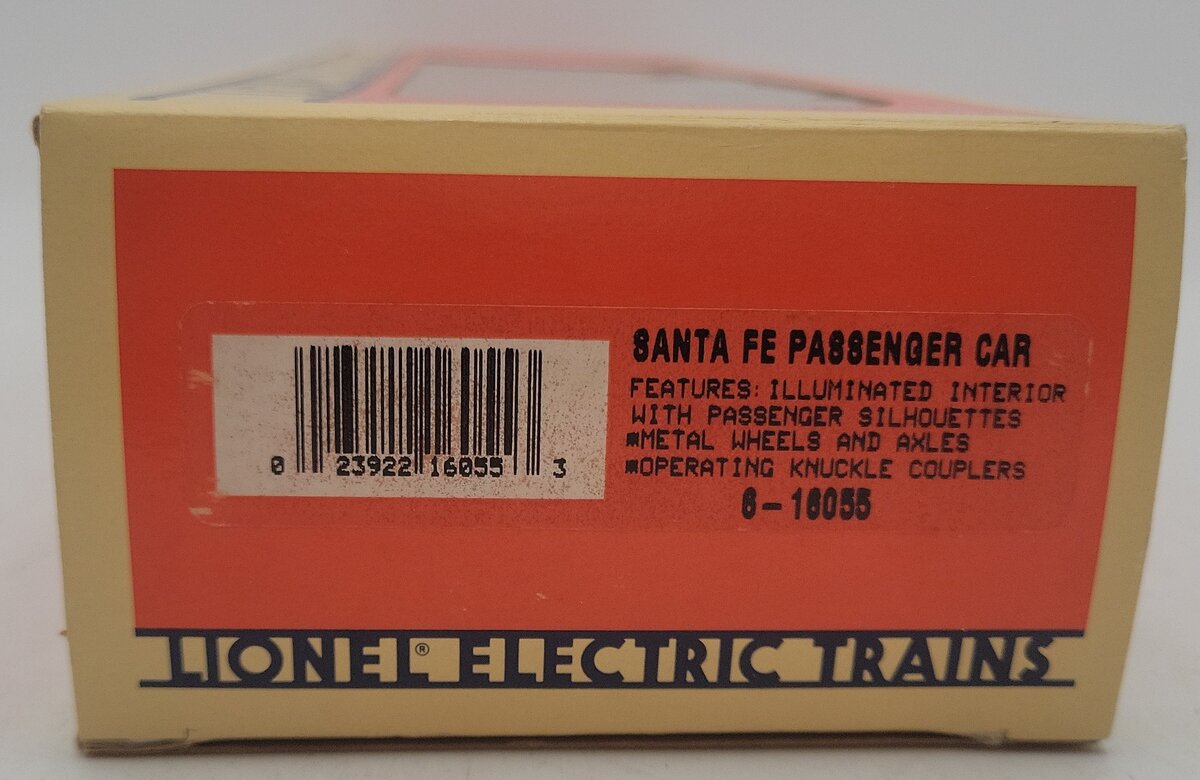 Lionel 6-16055 O Gauge Santa Fe Illuminated Pullman Passenger Car #16055 EX/Box