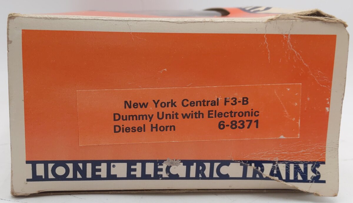 Lionel 6-8371 NYC F-3 B Unit Non-Powered Diesel Locomotive with Horn EX/Box