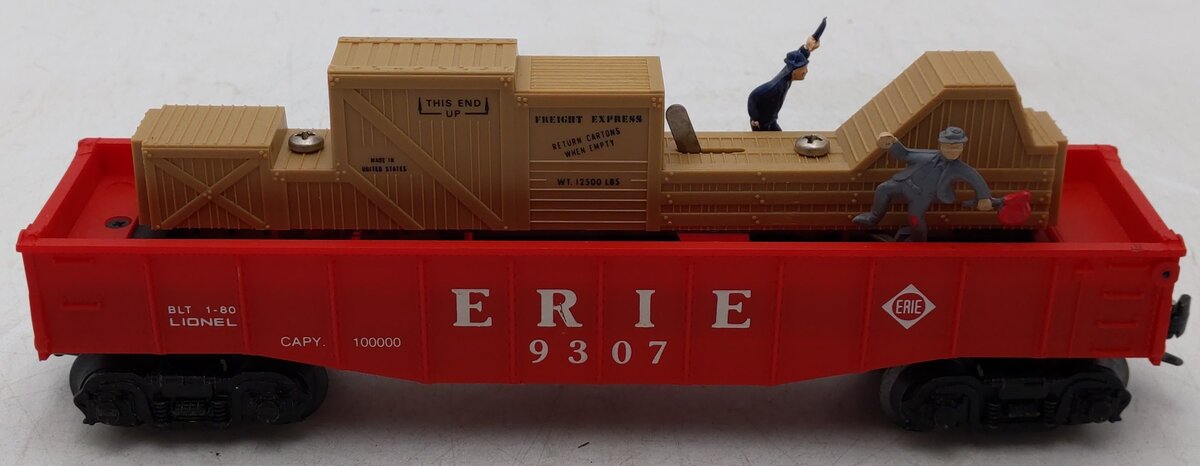 Lionel 6-9307 O Gauge Erie Animated Cop & Hobo Gondola #9307 VG