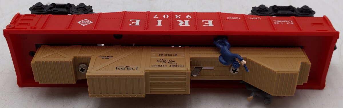 Lionel 6-9307 O Gauge Erie Animated Cop & Hobo Gondola #9307 VG
