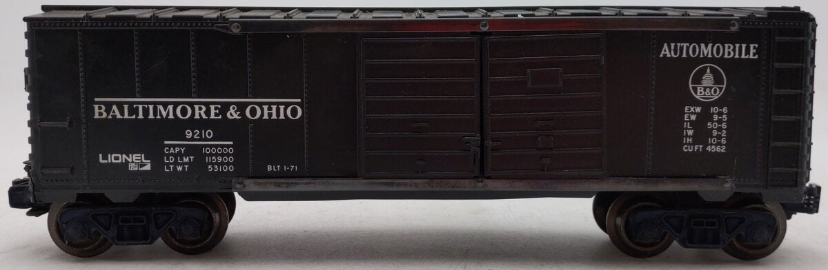 Lionel 6-9210 O Gauge Baltimore & Ohio Automobile Boxcar VG