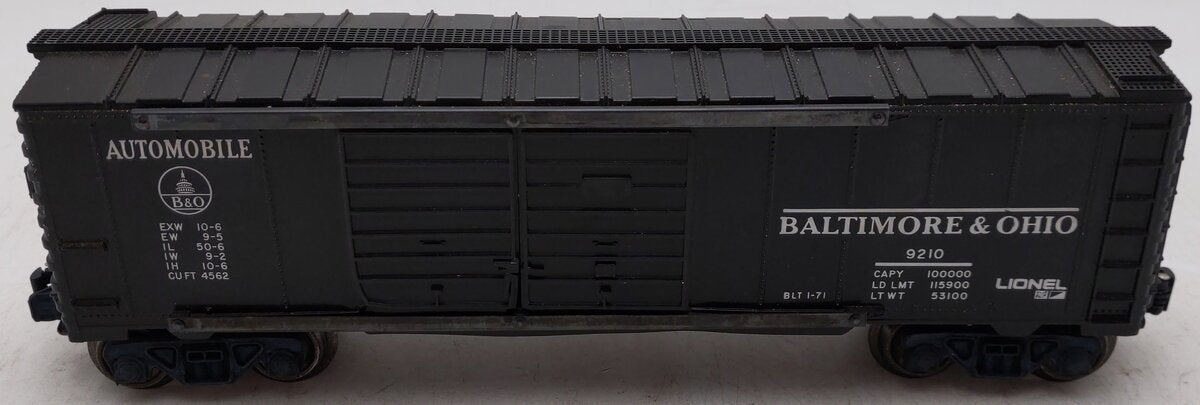 Lionel 6-9210 O Gauge Baltimore & Ohio Automobile Boxcar VG