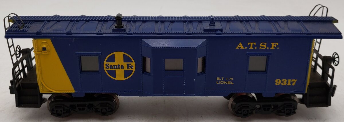 Lionel 6-9317 O Gauge AT&SF Blue & Yellow Bay Window Caboose #9317 VG