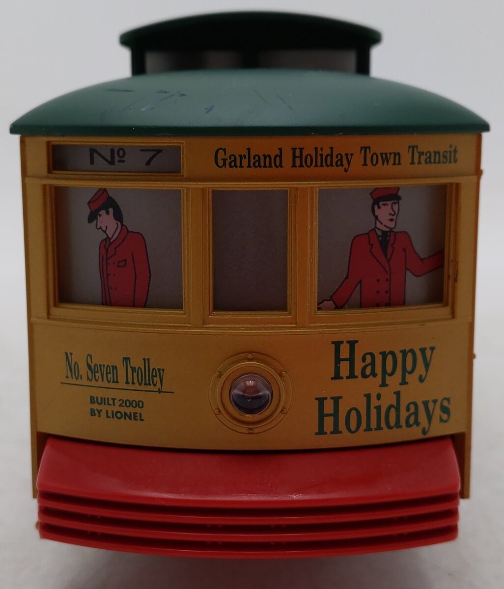Lionel 6-21945 O Gauge Garland Holiday Town Transit Christmas Trolley EX